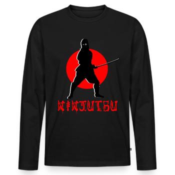 Ninjutsu Ninja Martial - T-shirt manches longues Premium bio Homme - noir - Devant - Nico (187cm)