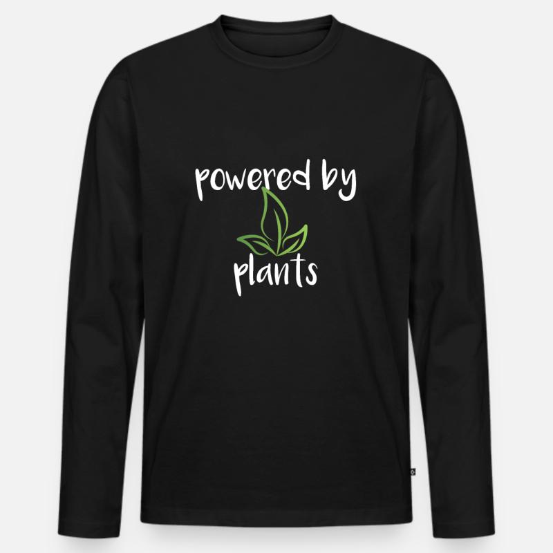powered by plants - Männer Premium Bio Langarmshirt - Schwarz