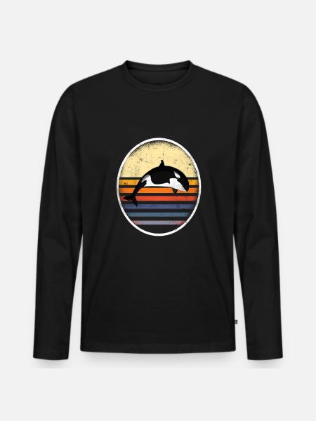 Orcas - Men's Premium Organic Long Sleeve Shirt - black