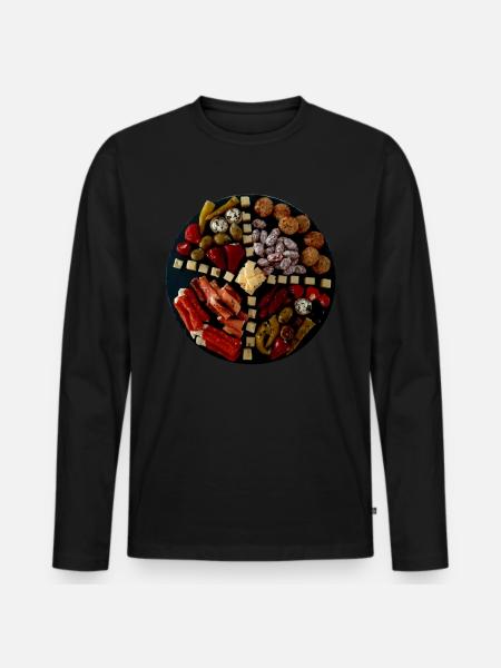 Antipasti Plate - Men's Premium Organic Long Sleeve Shirt - black