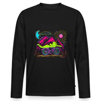 LSD albert hofmann bicycle day Shirt Trippy Tshirt - Männer Premium Bio Langarmshirt - Schwarz - Vorne - Nico (187cm)