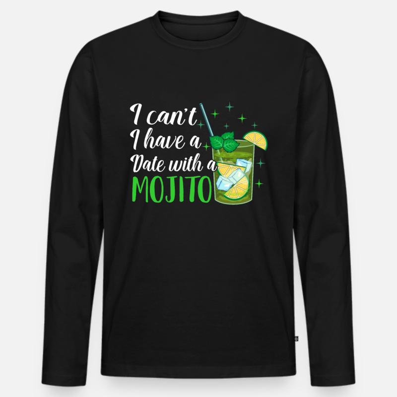 Mojito - Männer Premium Bio Langarmshirt - Schwarz