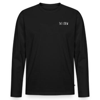 161 crew - Männer Premium Bio Langarmshirt - Schwarz - Vorne - Nico (187cm)