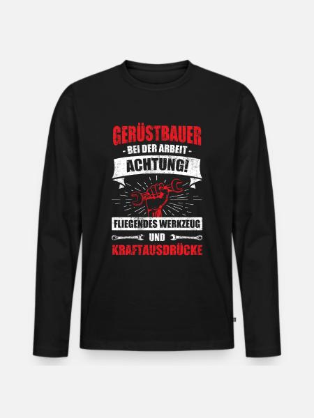 Gerüstbau Gerüstbauer - Männer Premium Bio Langarmshirt - Schwarz