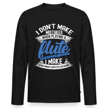 Flûtiste Perfect Flute Aerophone Gift Flute - T-shirt manches longues Premium bio Homme - noir - Devant - Nico (187cm)