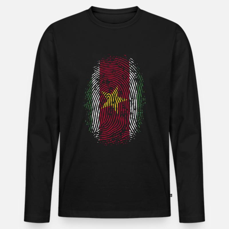 TEAM SURINAME - Männer Premium Bio Langarmshirt - Schwarz