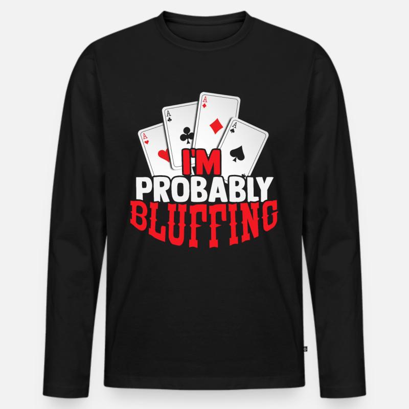 Poker - Männer Premium Bio Langarmshirt - Schwarz