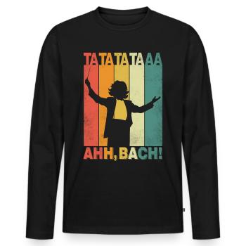Beethoven's symphony Ta Ta Ta Taaa, ahh Bach - Men's Premium Organic Long Sleeve Shirt - black - Front - Nico (187cm)