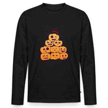 Citrouilles - T-shirt manches longues Premium bio Homme - noir - Devant - Nico (187cm)