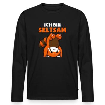 Ich Bin Seltsam Komisch Lustig Außenseiter - Männer Premium Bio Langarmshirt - Schwarz - Vorne - Nico (187cm)