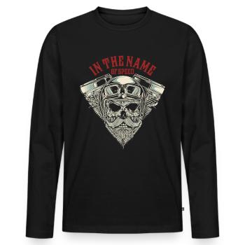 Cadeau de voiture de course automobile de bloc moteur de voiture de sport - T-shirt manches longues Premium bio Homme - noir - Devant - Nico (187cm)