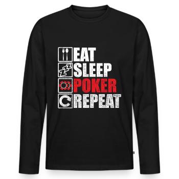 Poker Poker Chips Poker Case Poker Set - Men's Premium Organic Long Sleeve Shirt - black - Front - Nico (187cm)