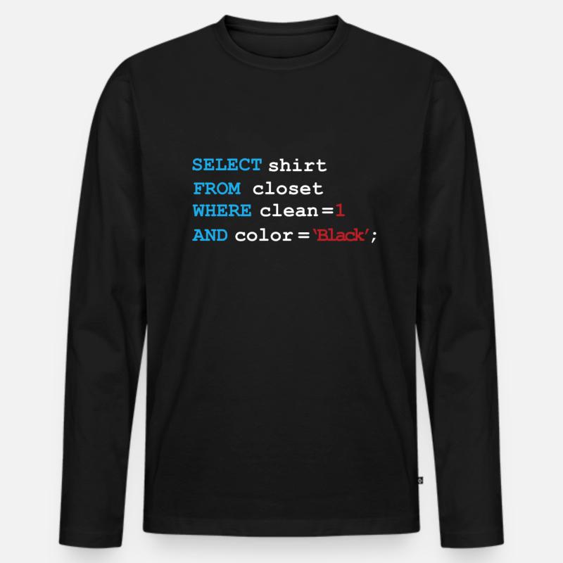 Developer Devops morning routine SQL Select Men's Premium Organic Long Sleeve Shirt