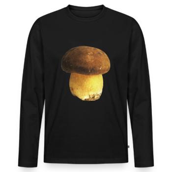 Steinpilz Pilzsammler Geschenk - Männer Premium Bio Langarmshirt - Schwarz - Vorne - Nico (187cm)