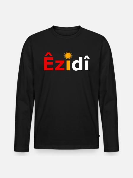 Ezidi mit yezidi Flagge - Männer Premium Bio Langarmshirt - Schwarz