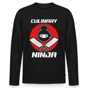 Culinary Ninja Funny Cooking Kitchen Guru Chef Coo - Männer Premium Bio Langarmshirt - Schwarz - Vorne - Nico (187cm)
