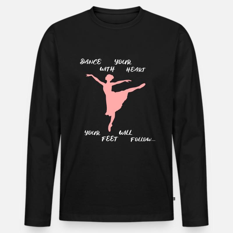 Ballett - Männer Premium Bio Langarmshirt - Schwarz