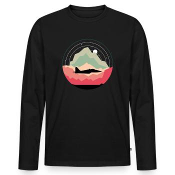 Conception de jet unique de jet - T-shirt manches longues Premium bio Homme - noir - Devant - Nico (187cm)