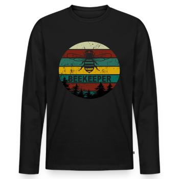Beekeeper Imker Bienen Retro Insekt Geschenk - Männer Premium Bio Langarmshirt - Schwarz - Vorne - Nico (187cm)