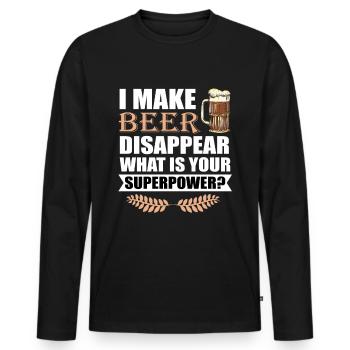 Beer funny sayings beer drinker gift - Men's Premium Organic Long Sleeve Shirt - black - Front - Nico (187cm)