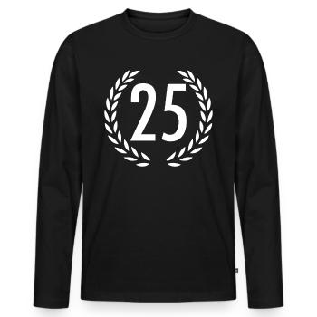 tjuefem twenty five - Männer Premium Bio Langarmshirt - Schwarz - Vorne - Nico (187cm)