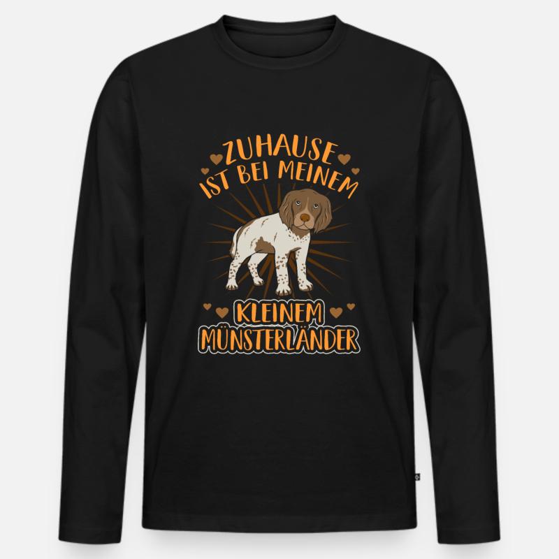 Kleiner Münsterländer - Männer Premium Bio Langarmshirt - Schwarz