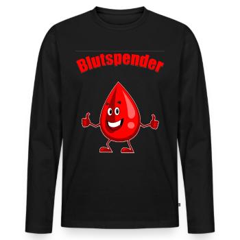 Blutspender Blutspende Geschenkidee Geschenk - Männer Premium Bio Langarmshirt - Schwarz - Vorne - Nico (187cm)