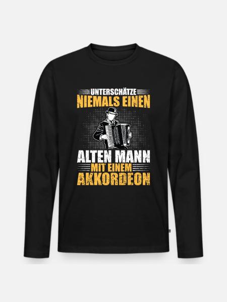 Akkordeon - Männer Premium Bio Langarmshirt - Schwarz