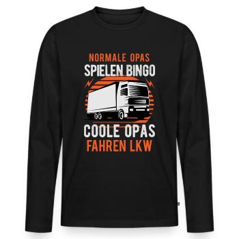 Lkw-Fahrer Berufskraftfahrer Opa Herren - Männer Premium Bio Langarmshirt - Schwarz - Vorne - Nico (187cm)