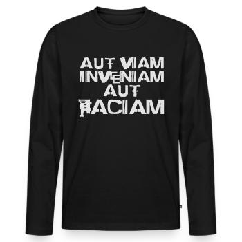 Aut viam inveniam aut faciam | Hannibal - Men's Premium Organic Long Sleeve Shirt - black - Front - Nico (187cm)