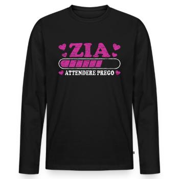 Presto Zia - T-shirt manches longues Premium bio Homme - noir - Devant - Nico (187cm)