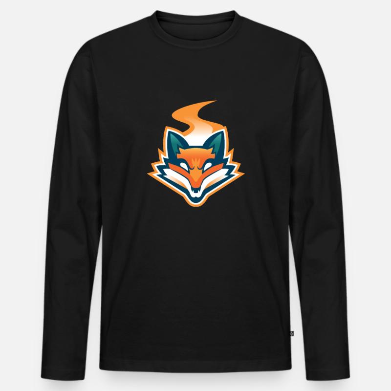 Speedy Fox Logo - Männer Premium Bio Langarmshirt - Schwarz