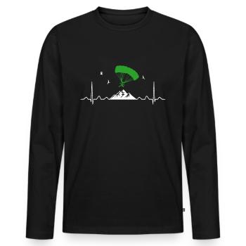 Parachutiste Parachutisme parapente parapente - T-shirt manches longues Premium bio Homme - noir - Devant - Nico (187cm)