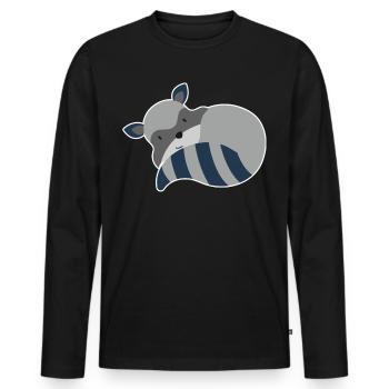 Raton laveur animaux mignons ratons laveurs ratons laveurs - T-shirt manches longues Premium bio Homme - noir - Devant - Nico (187cm)