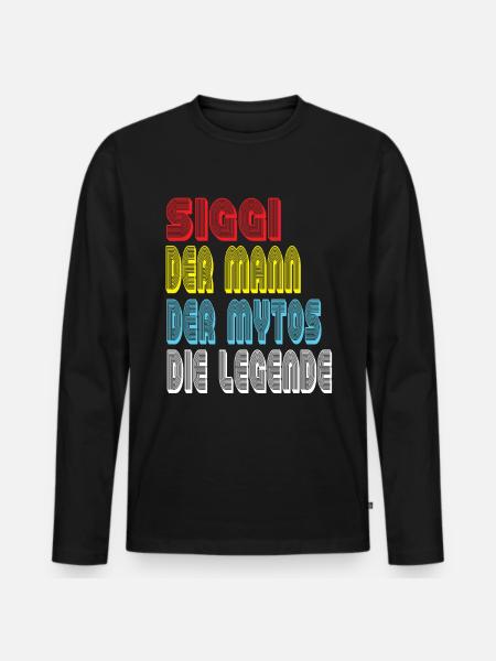 Siggi Siegfred Vorname Geburtsname Spitzname - Männer Premium Bio Langarmshirt - Schwarz