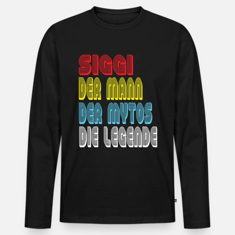 Siggi Siegfred Vorname Geburtsname Spitzname - Männer Premium Bio Langarmshirt - Schwarz