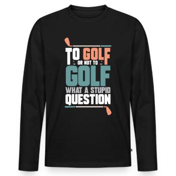 golf golfer golfschläger golfspieler geschenkidee - Männer Premium Bio Langarmshirt - Schwarz - Vorne - Nico (187cm)