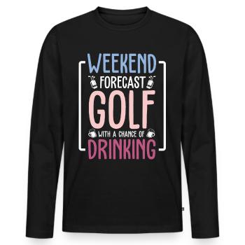 golf golfer golfschläger golfspieler geschenkidee - Männer Premium Bio Langarmshirt - Schwarz - Vorne - Nico (187cm)