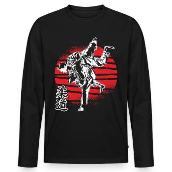 Karate karate suit karate fighter karate kids - Men's Premium Organic Long Sleeve Shirt - black - Front - Nico (187cm)