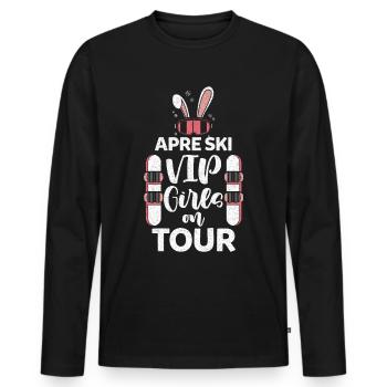 Ski Apres Ski Skier Ski Ski Funny - Men's Premium Organic Long Sleeve Shirt - black - Front - Nico (187cm)