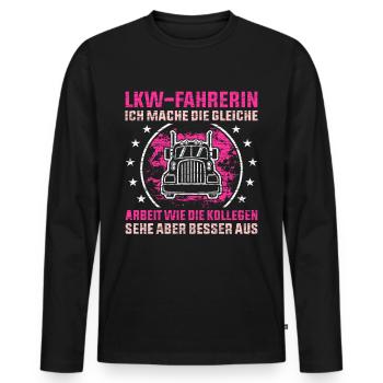 Lastwagenfahrerin Geschenk - Männer Premium Bio Langarmshirt - Schwarz - Vorne - Nico (187cm)