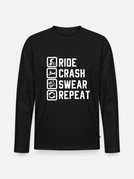 Downhill Downhill Mountainbike Downhill Fahrrad - Männer Premium Bio Langarmshirt - Schwarz
