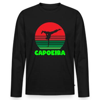 Capoeira handstand - Men's Premium Organic Long Sleeve Shirt - black - Front - Nico (187cm)