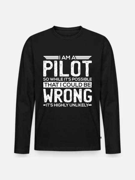 Pilot gifts - pilot - Men's Premium Organic Long Sleeve Shirt - black