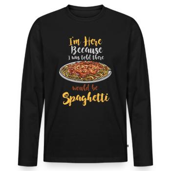 Spaghetti - Gift for Spaghetti Lovers - - Men's Premium Organic Long Sleeve Shirt - black - Front - Nico (187cm)