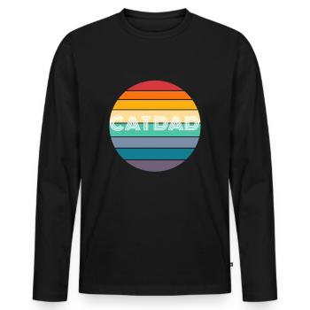 Chemise Rainbow CAT DAD, Retro CAT DAD, CAT DAD - T-shirt manches longues Premium bio Homme - noir - Devant - Nico (187cm)