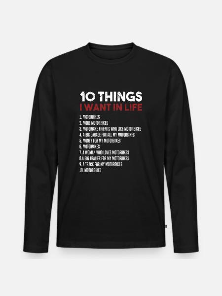 I want motorbikes - Men's Premium Organic Long Sleeve Shirt - black