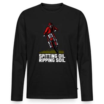Motocross motocross machine motocross motorcycle - Men's Premium Organic Long Sleeve Shirt - black - Front - Nico (187cm)