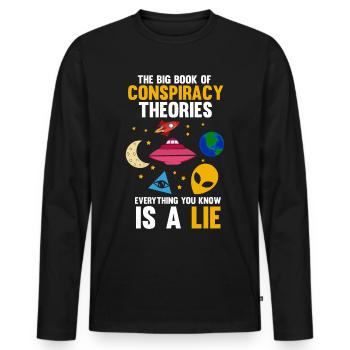 Book Of Conspiracy Theories Alien Bigfoot Flat Ear - Männer Premium Bio Langarmshirt - Schwarz - Vorne - Nico (187cm)