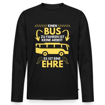 Busfahrer Bus Omnibus Reisebus Schulbus Geschenk - Männer Premium Bio Langarmshirt - Schwarz - Vorne - Nico (187cm)